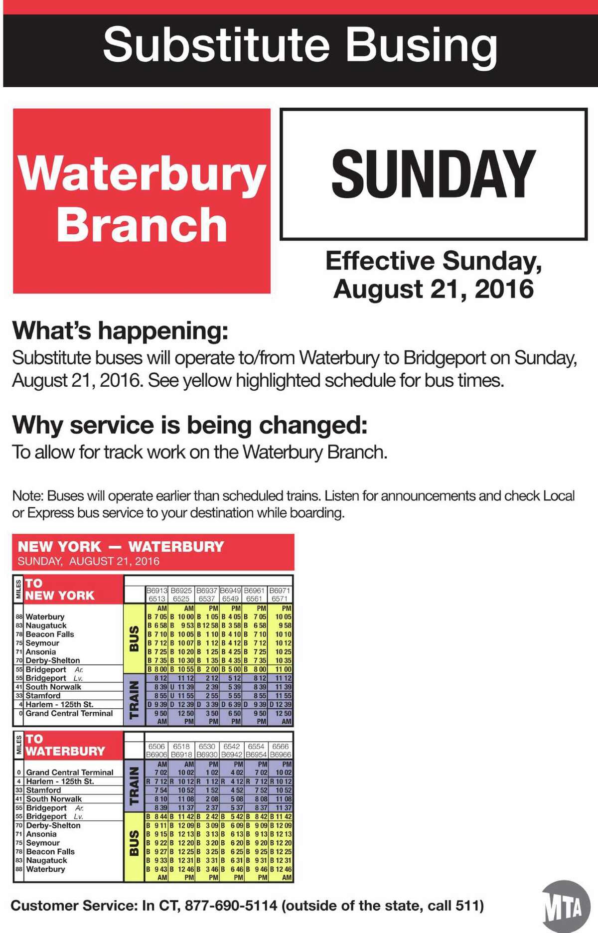 Waterbury Train Times