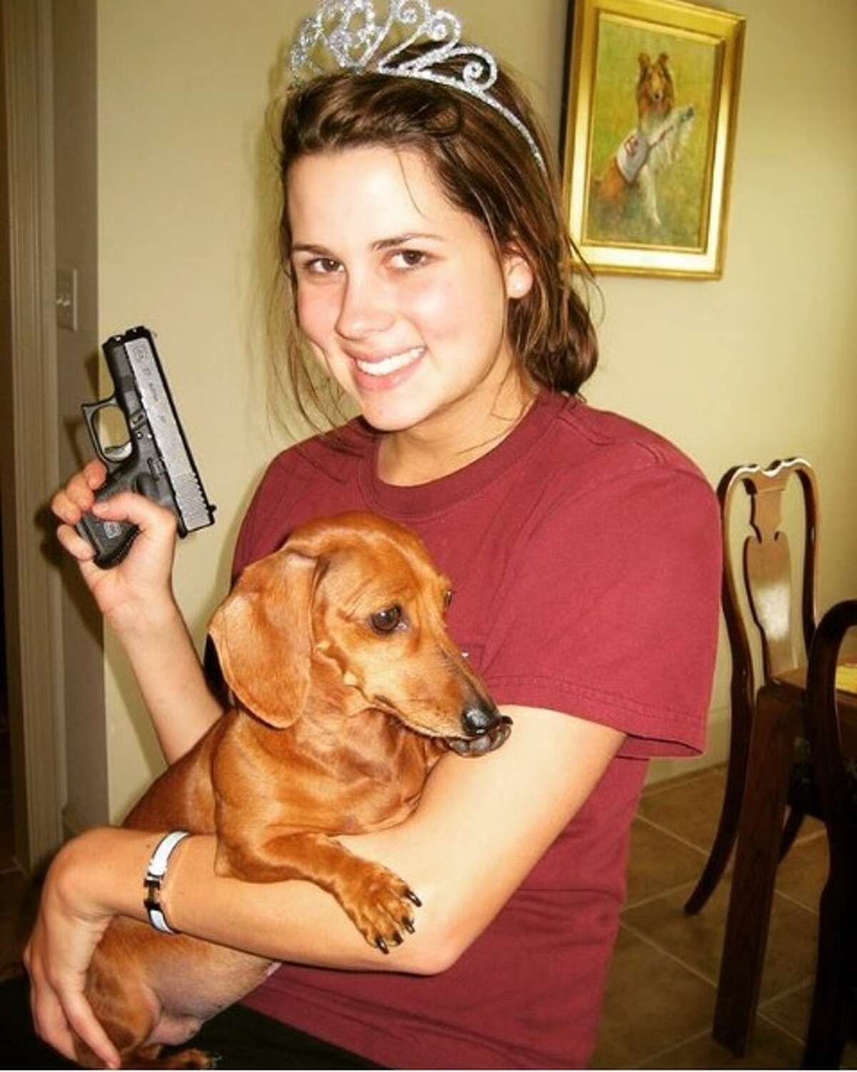 @governorperry: "21st birthday .....9 years ago with her Glock and her Lucy!! Happy Birthday Sydney"