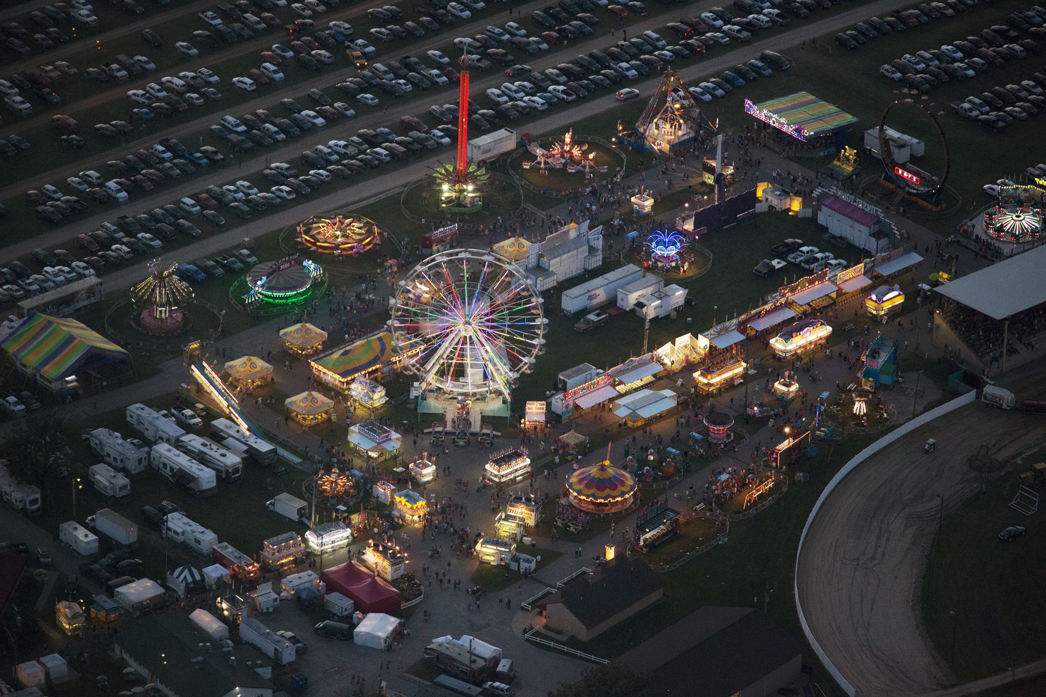 The Midland County Fair from above