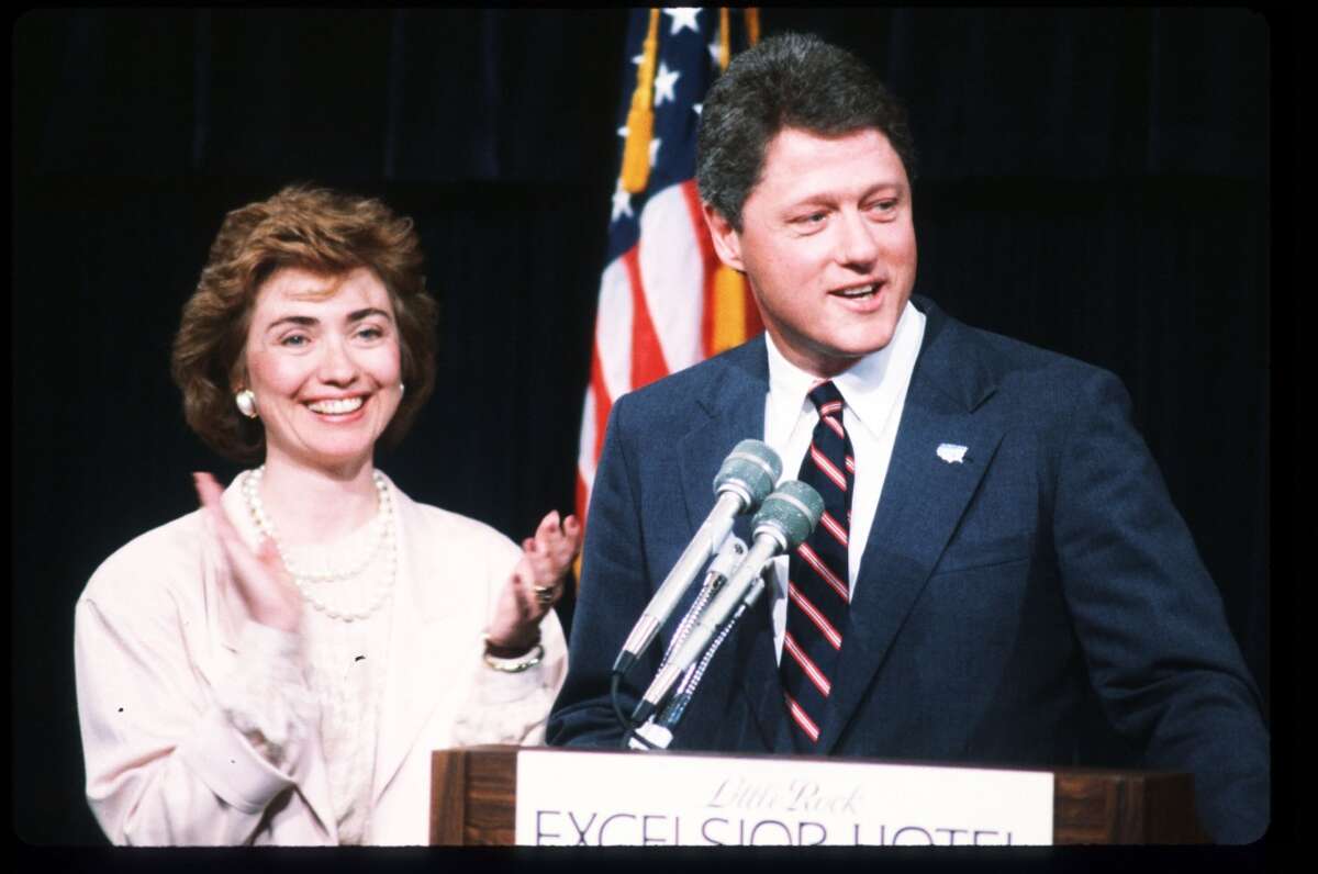 Arkansas governor Bill Clinton speaks at the Excelsior Hotel July 16, 1987 in Little Rock, AR. From August 1986 to August 1987, Governor Clinton served as chairman of the non-partisan National Governors'' Association, leading efforts to reform states'' welfare systems.