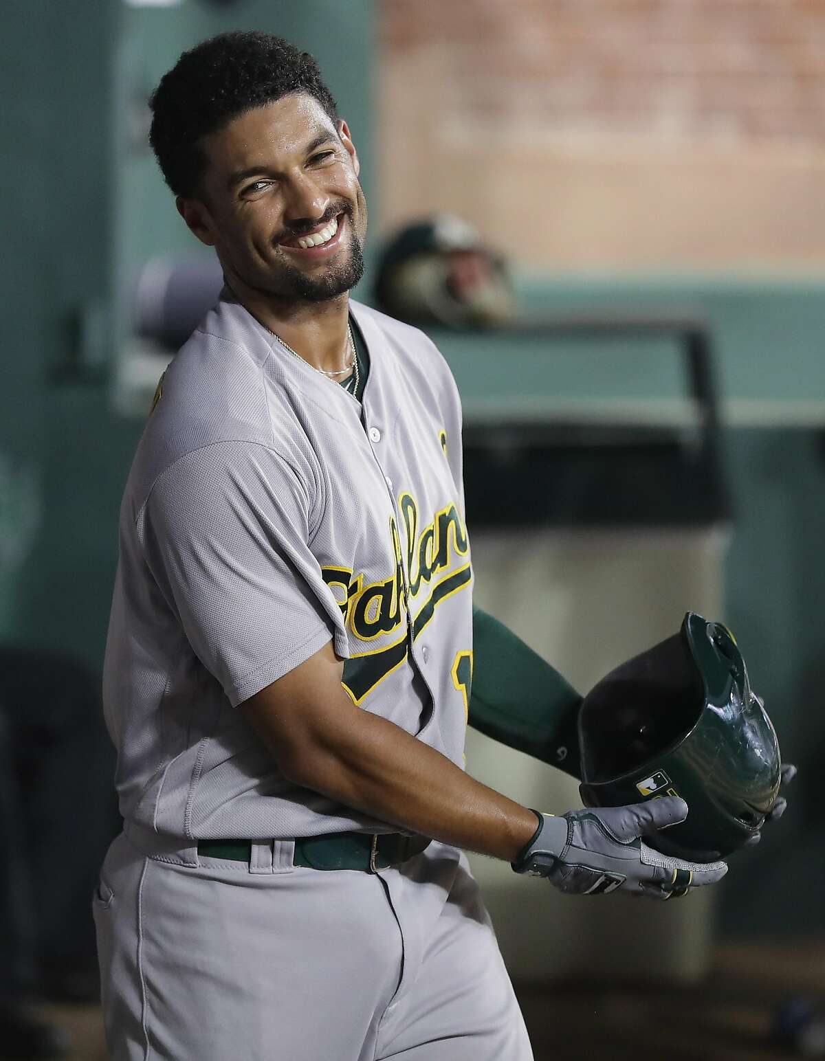 A's Marcus Semien playing every day despite shoulder issue