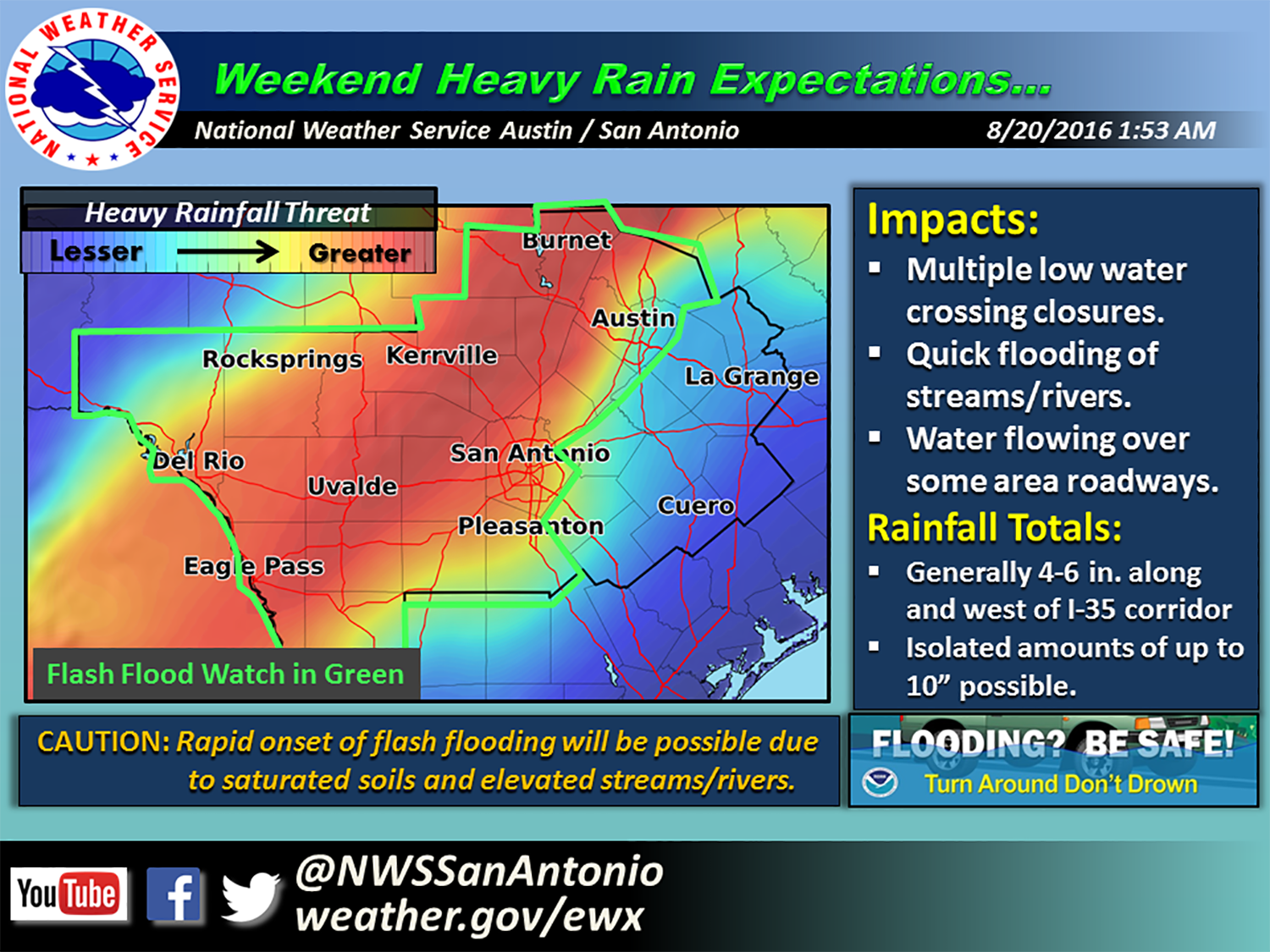 Flash flood watch issued for San Antonio, Hill Country through Sunday night