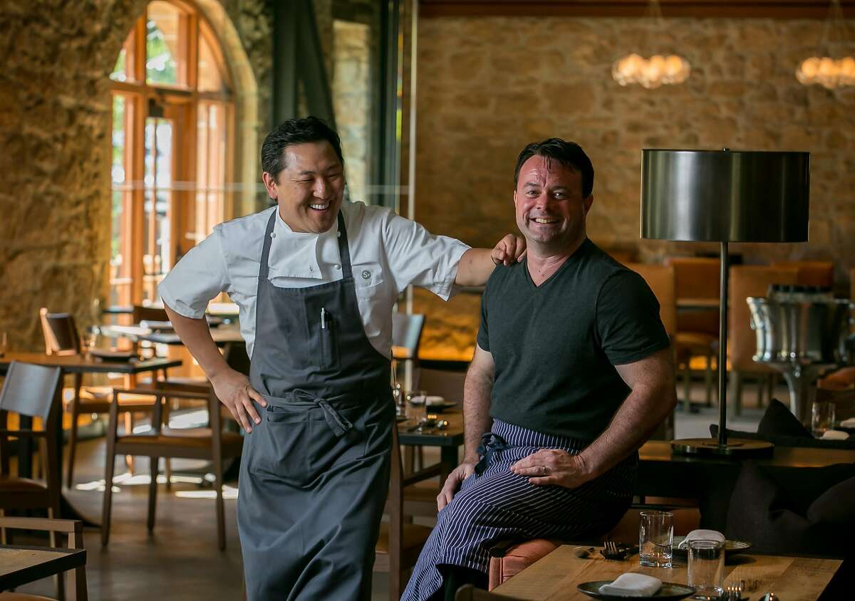 Chefs Sang Yoon and Douglas Keane at Two Birds One Stone restaurant in St. Helena, Calif. are seen on August 19th, 2016.