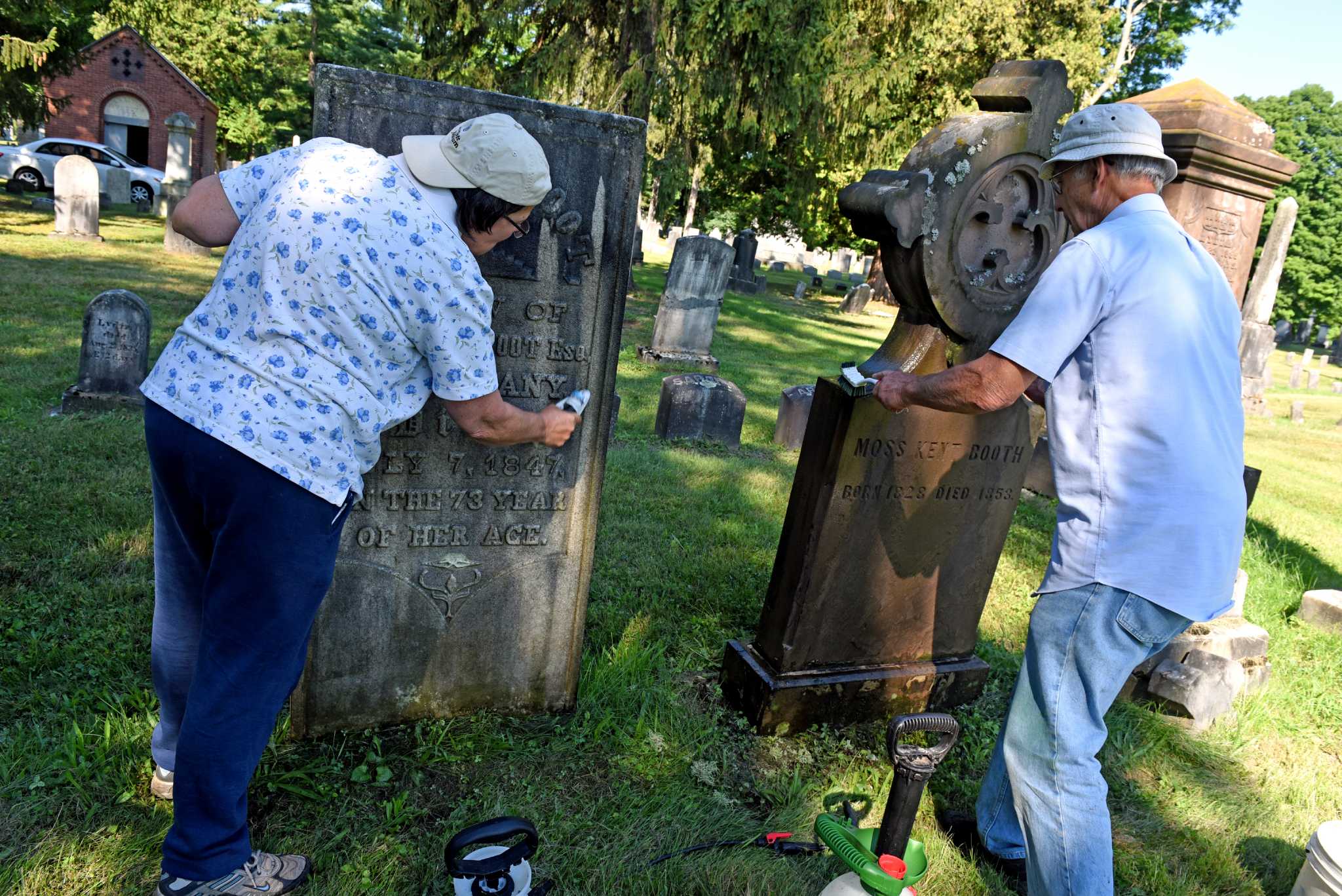 Ballston Spa gravestone cleaners restore history