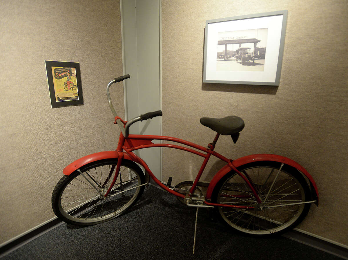 A 1950's-era bicycle used as transportation by refinery workers is among the historical artifacts on display at the Museum of the Gulf Coast that will provide hints to solving the clues in a county-wide scavenger hunt. The event is being organized by the museum and Jefferson County Historic Commission and begins Monday. Prizes will be awarded to those who are among the first to successfully find all the historic landmarks, learning a great deal about the rich and storied history to be found here along the way. Photo taken Wednesday, August 17, 2016 Kim Brent/The Enterprise