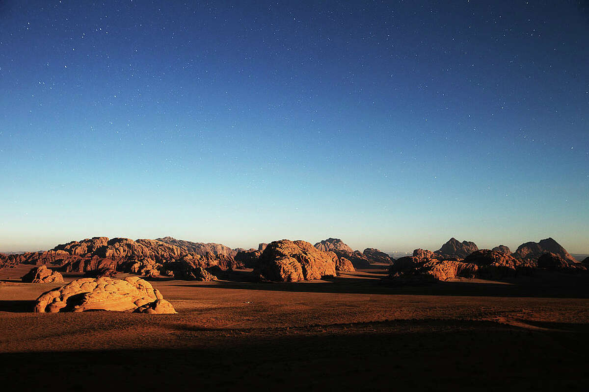 Wadi Rum, a desert area in Jordan where Hollywood filmed the 2015 Oscar-winning film "The Martian."