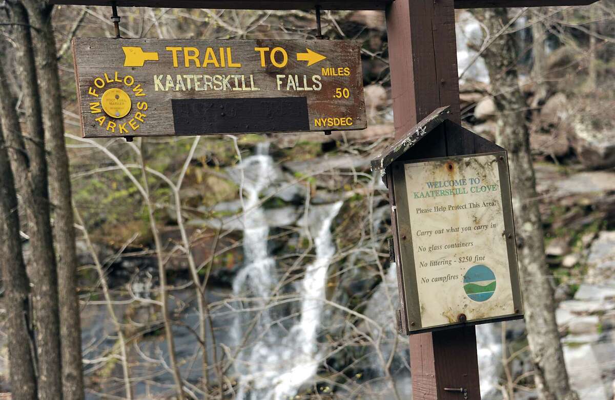 The Kaaterskill Falls on Thursday, April 28, 2016 in Haines Falls, N.Y. (Lori Van Buren / Times Union)