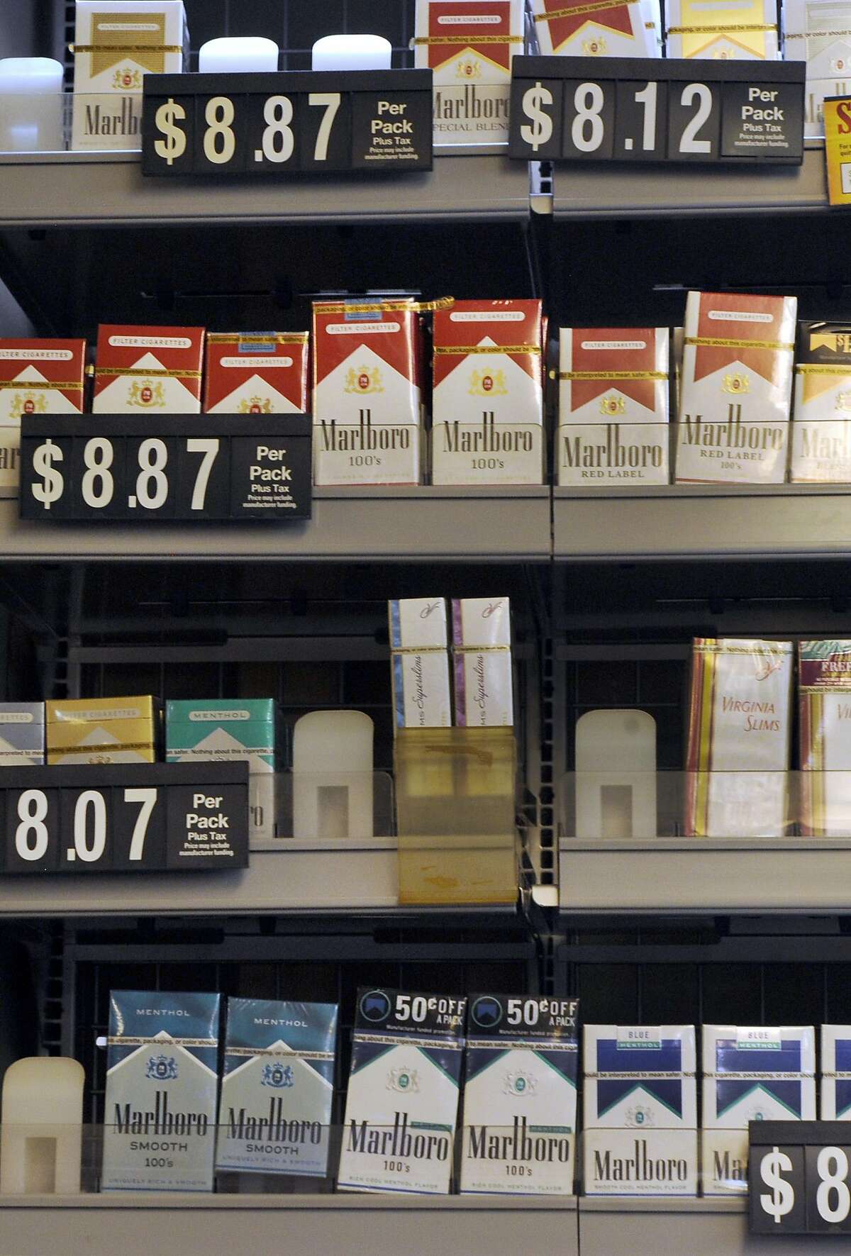 Connecticut's cigarette tax will rise to $3.90 a pack Friday, the second-highest nationally behind New York's, as the final step of a phased-in 50-cent increase passed last year. Photos taken at Butthead's Tobacco Emporium, 5 Padanaram Rd. Photo Thursday, June 30, 2016.