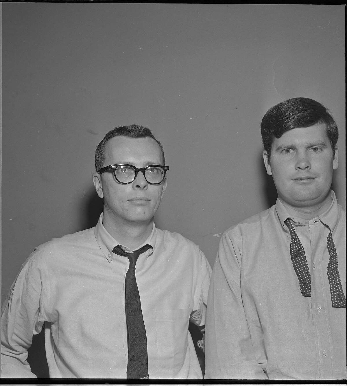 Warren Hinckle, during his first stint writing the the San Francisco Chronicle, person on left unidentified Photo taken April 9, 1963