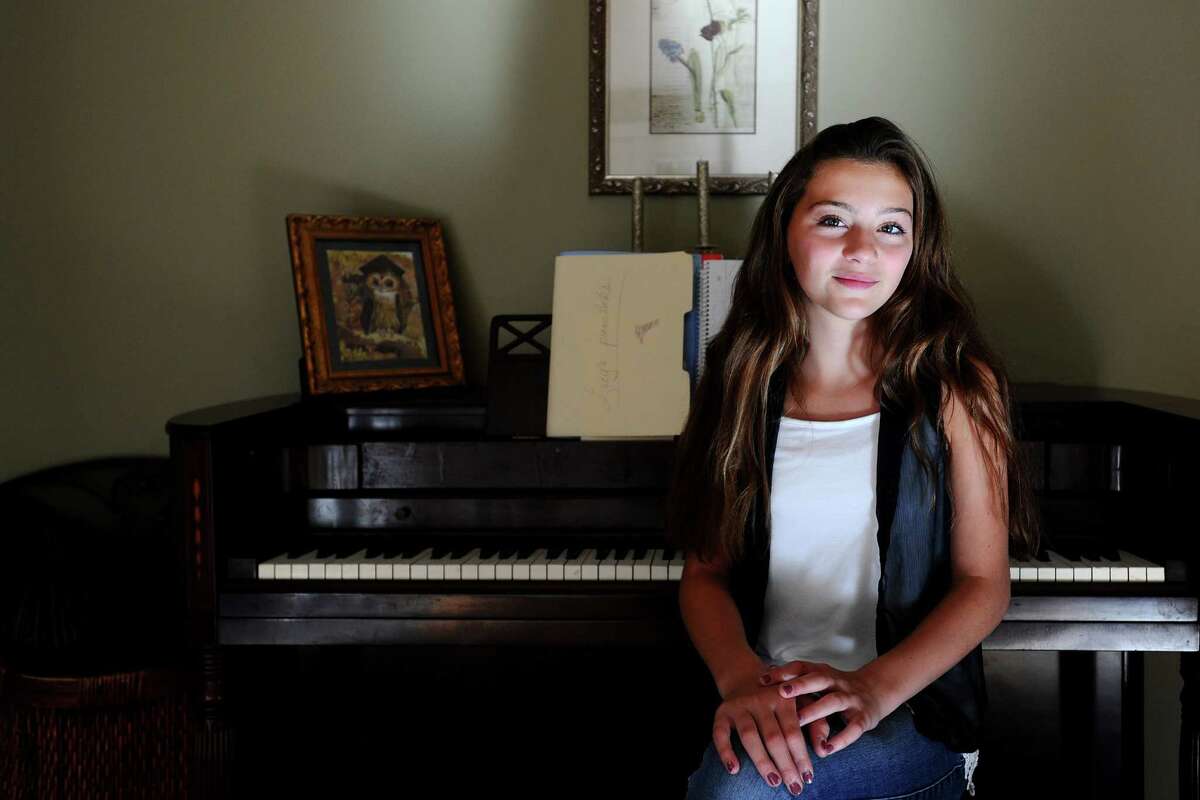 Lucy Scorziello, 12, who will be seventh-grader at Rippowam Middle School, will sing “America the Beautiful” next week at the U.S. Open tennis tournament in New York.