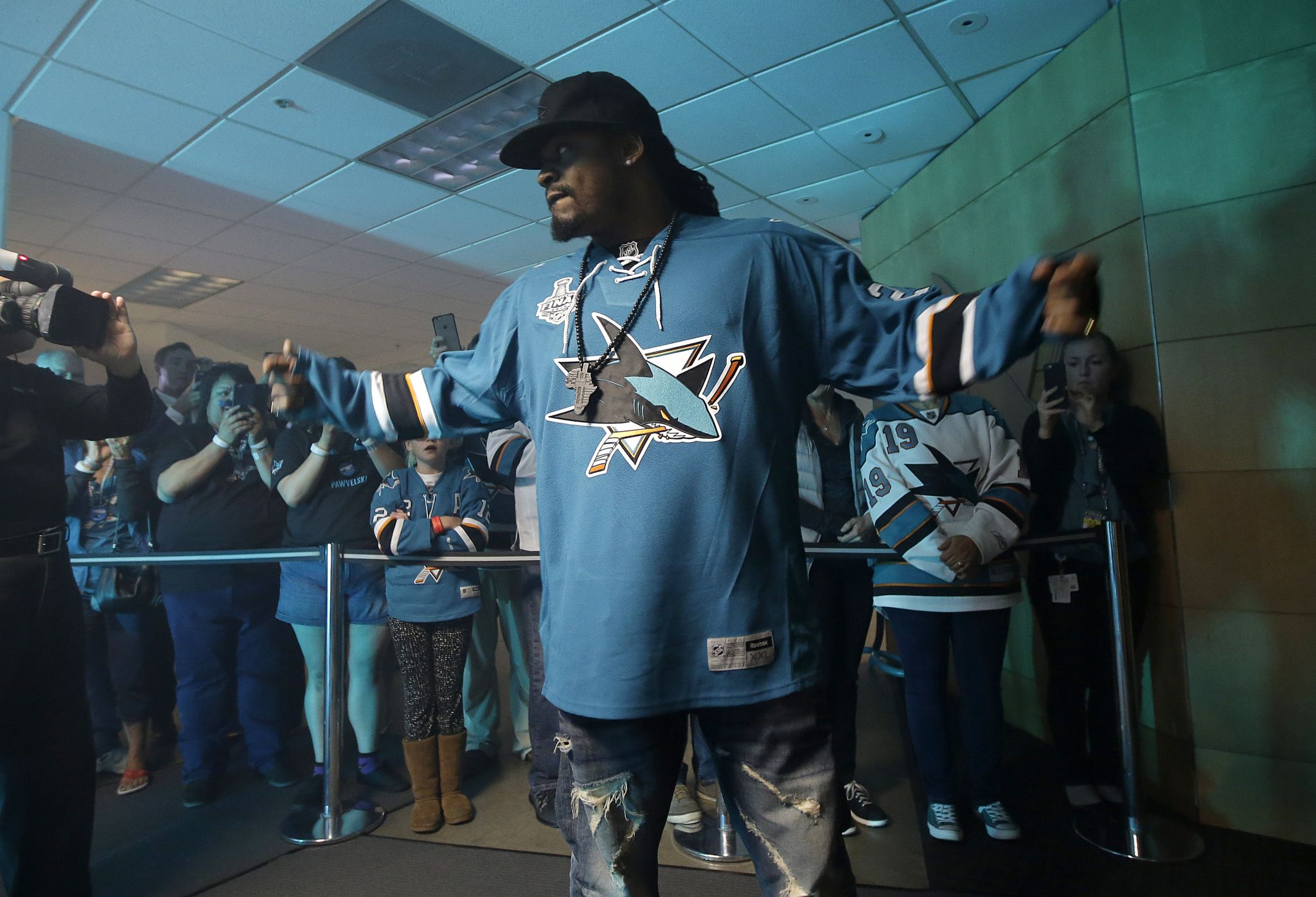 Lids #24 Beast Mode Hockey Jersey - Teal/Black