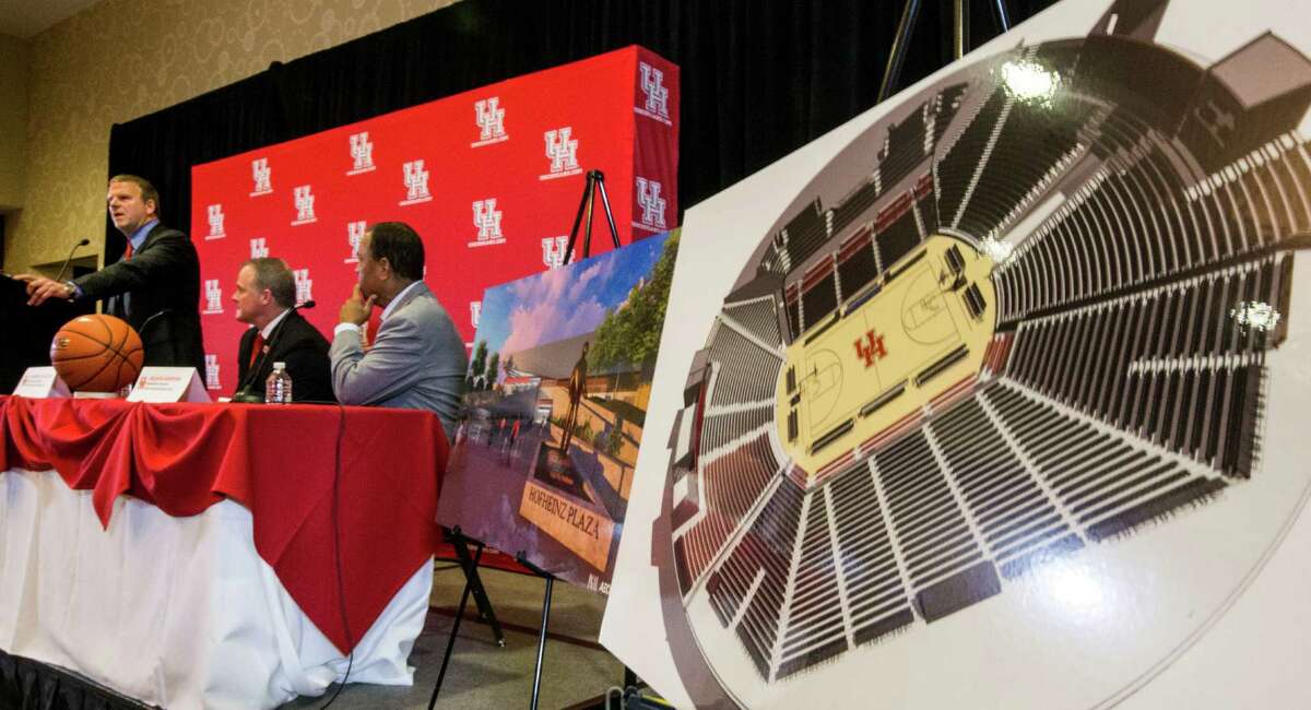 PHOTOS: Renderings of the Fertitta Center, which will open in December Tilman Fertitta speaks during a news conference announcing his $20 million gift to the University of Houston to renovate the UH basketball arena, on Thursday, Aug. 25, 2016, in Houston. Fertitta's gift to the university is the largest ever individual donation to UH Athletics. Following the renovation, scheduled for completion for the 2018-19 basketball season, the arena, now known as Hofheinz Pavilion, will be renamed the Fertitta Center. ( Brett Coomer / Houston Chronicle )