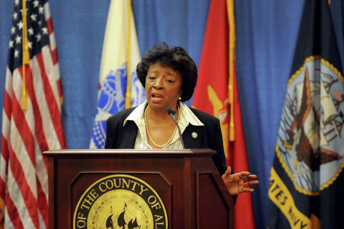 Albany County legislator Lucille McKnight addresses oil transportation and production and their impact on public health and safety during a news conference on Wednesday, March 12, 2014, at the Albany County office building in Albany, N.Y. (Cindy Schultz / Times Union)