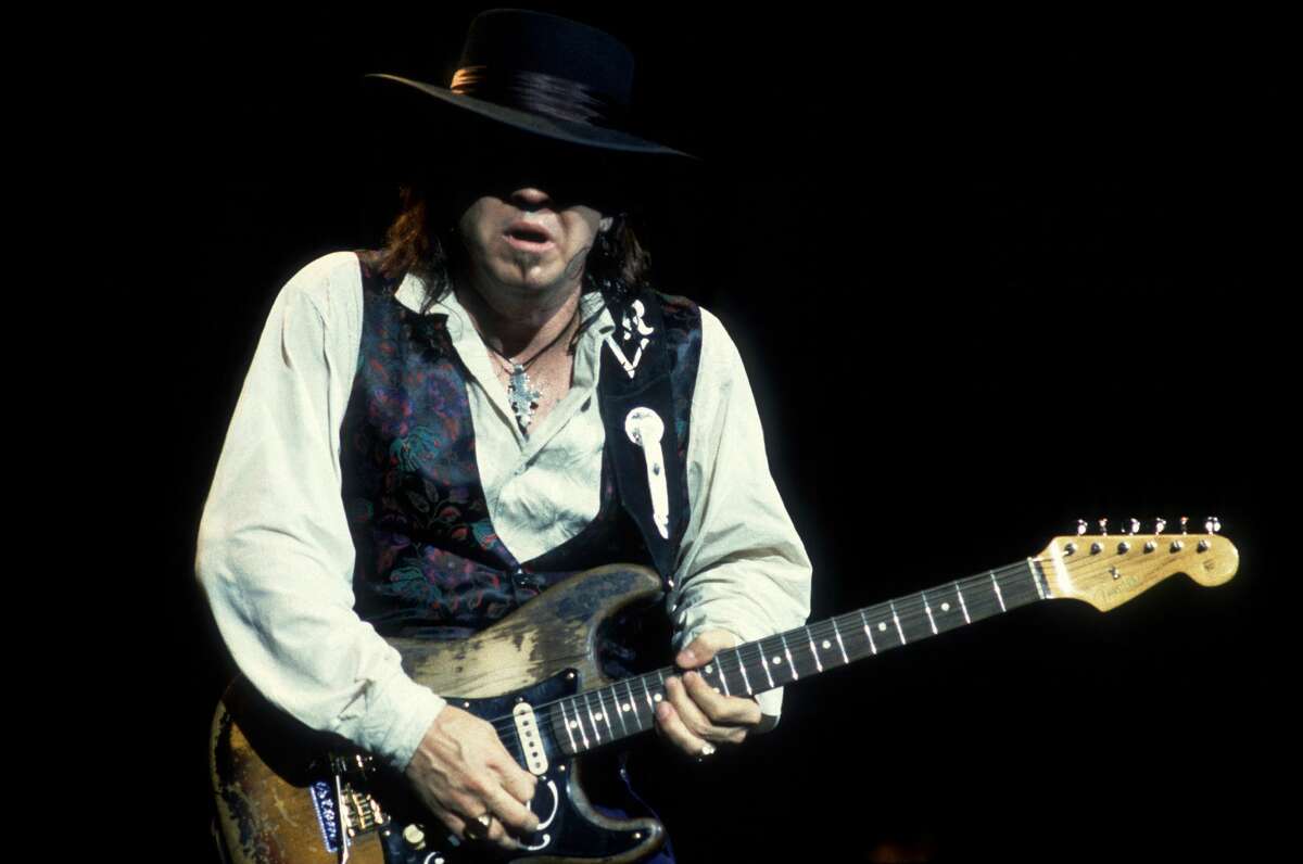 PHOTOS: SRV in life  Stevie Ray Vaughan plays guitar as he performs onstage at the Alpine Valley Music Theater, East Troy, Wisconsin, August 26, 1990. It would be his last public performance. >>>See more photos of the Texas guitar great in action...