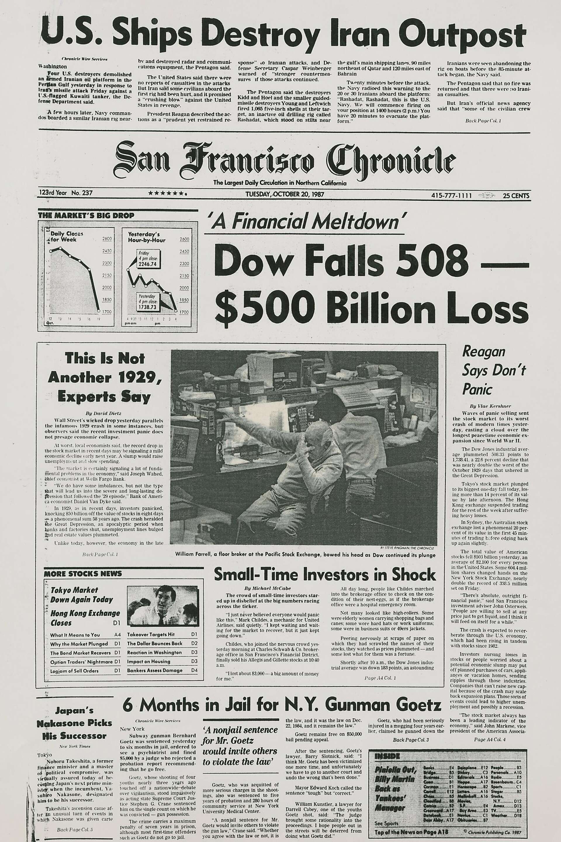 Chronicle Covers: Black Monday and the financial fear that followed