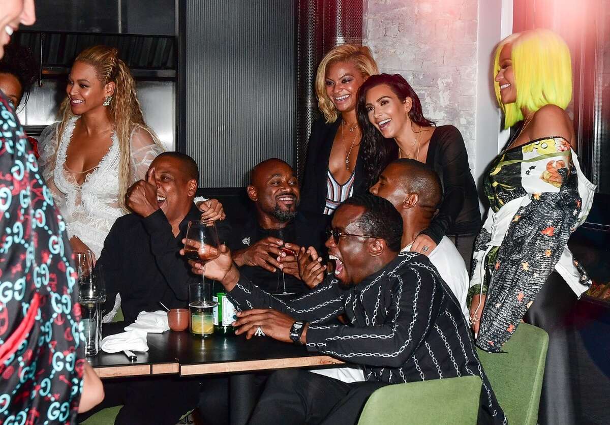 Beyonce, Jay-Z, Kanye West, Kim Kardashian, Sean 'Diddy' Combs and Cassie celebrate their 2016 MTV Video Music Awards After Party at Pasquale Jones on August 28, 2016 in New York City.