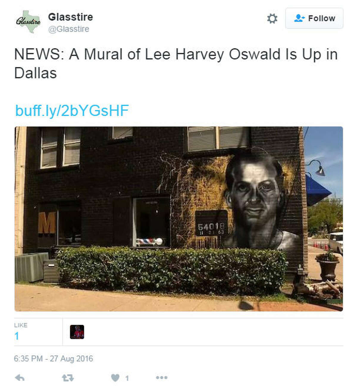 Lee Harvey Oswald mural in Dallas raises eyebrows