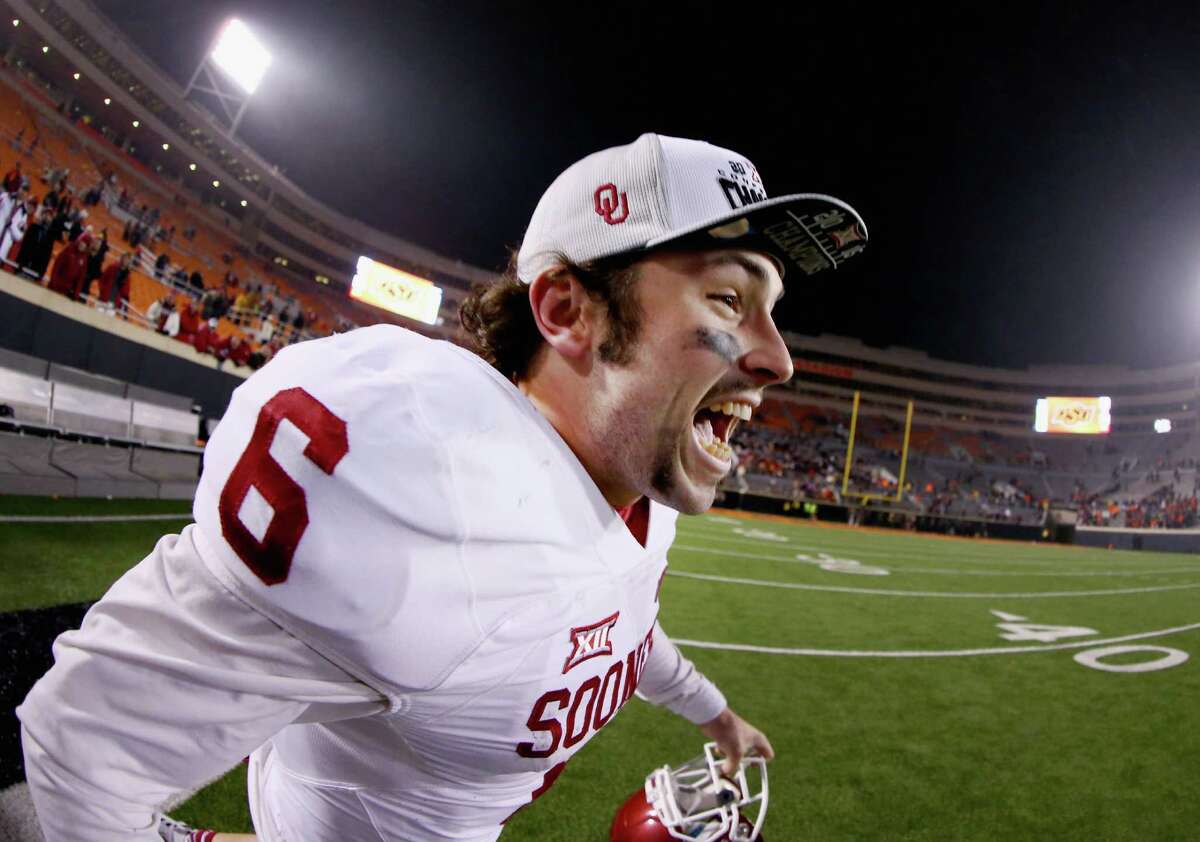 Watch OU QB Baker Mayfield hit a TCU player in the head with throw