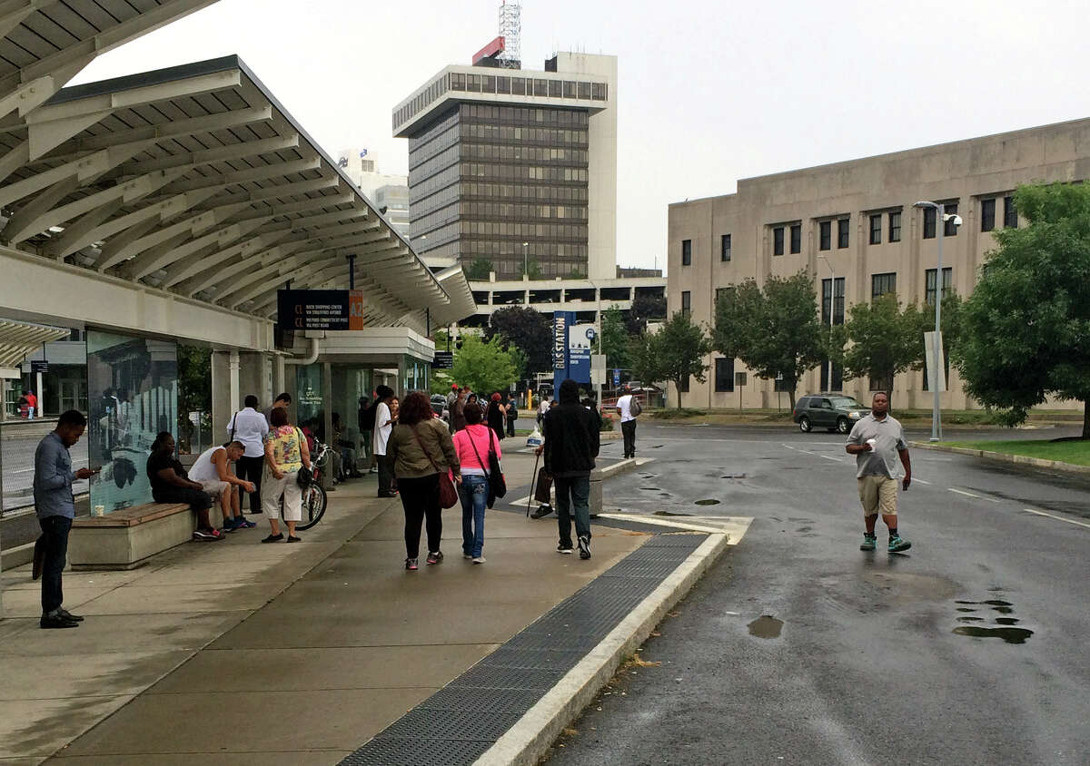 Buses were few and far between at the Greater Bridgeport Transit terminal on Water Street in Bridgeport, Conn. after more than half of the drivers called in sick on Thursday, Sept. 1, 2016.