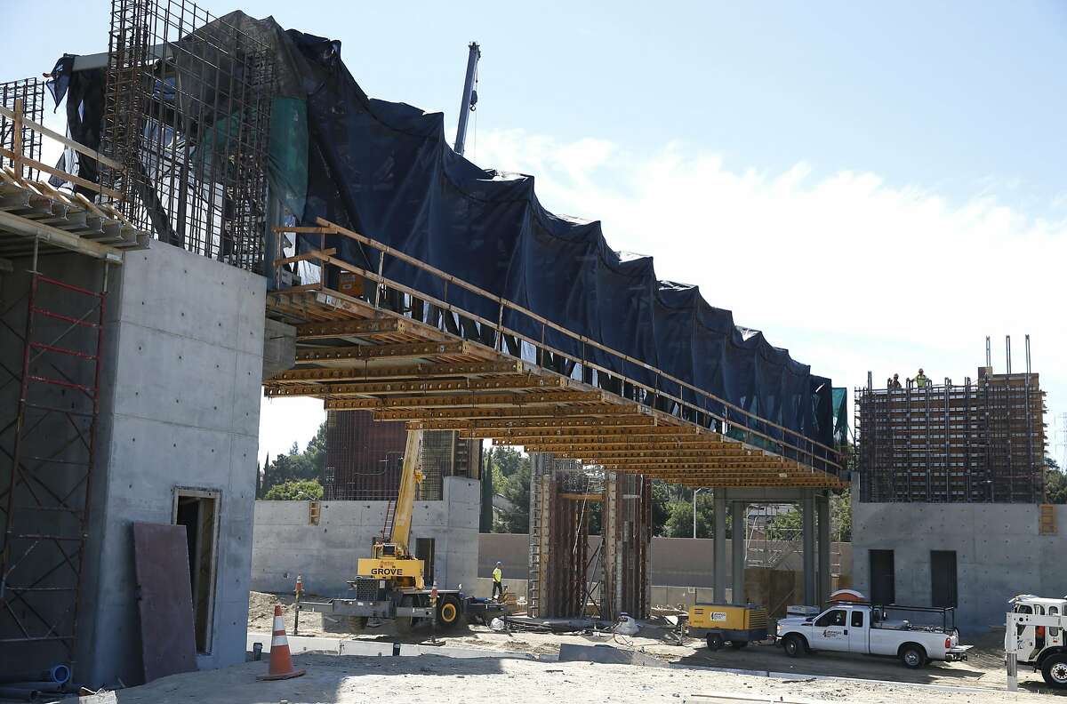 The new Antioch eBART station is under construction during the Highway 4 widening project east of Hillcrest Avenue in Antioch, Calif. on Thursday, Sept. 24, 2015.