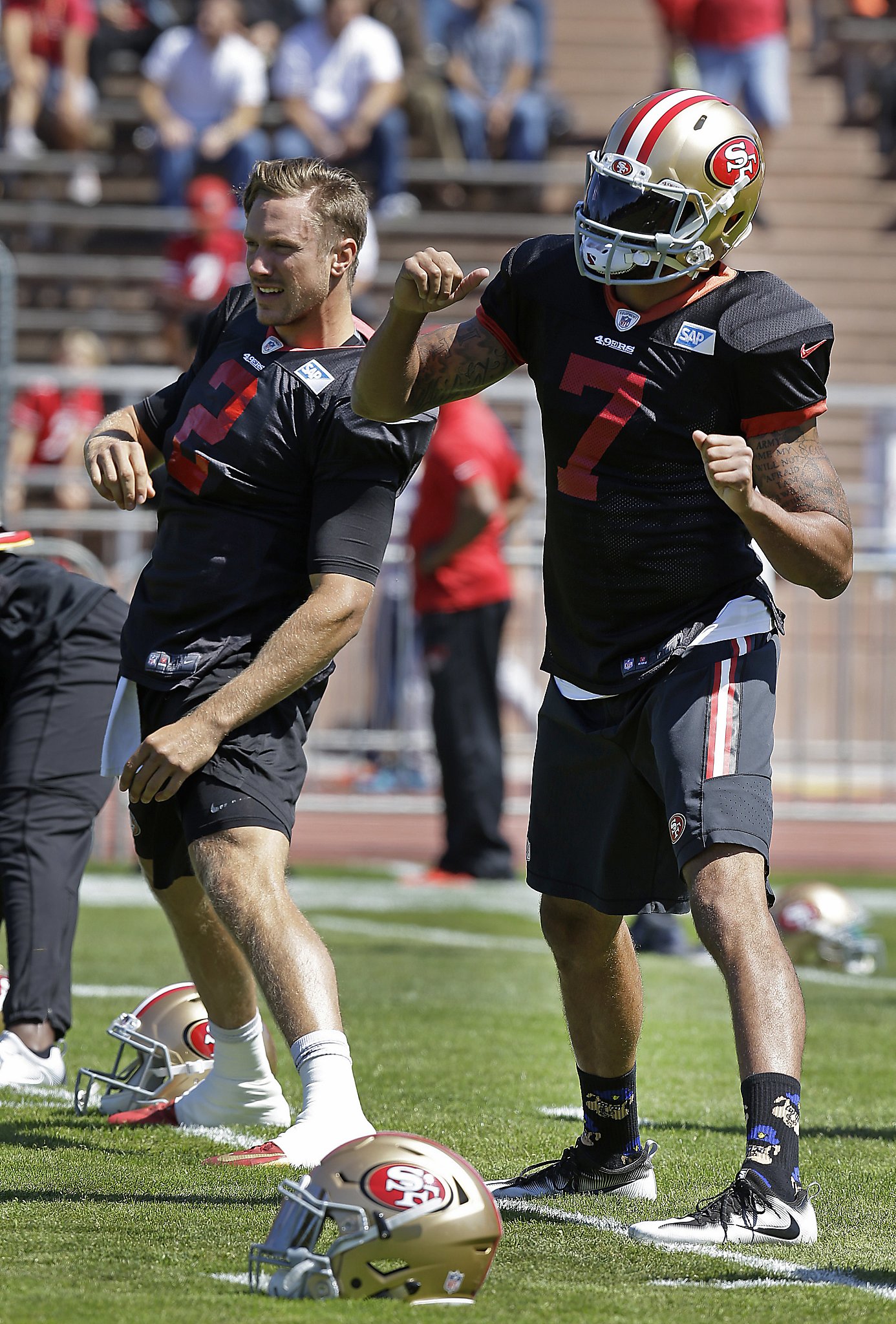 A detailed view of the Stance brand socks and Nike shoes worn by Tony  News Photo - Getty Images