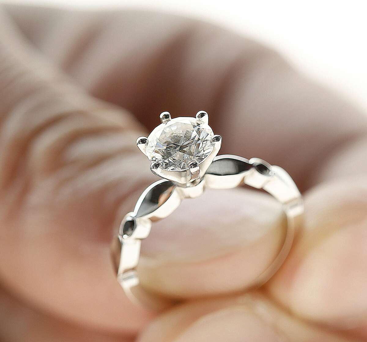 Dani Parker's engagement ring on Thursday, September 1, 2016, in San Francisco, Calif.