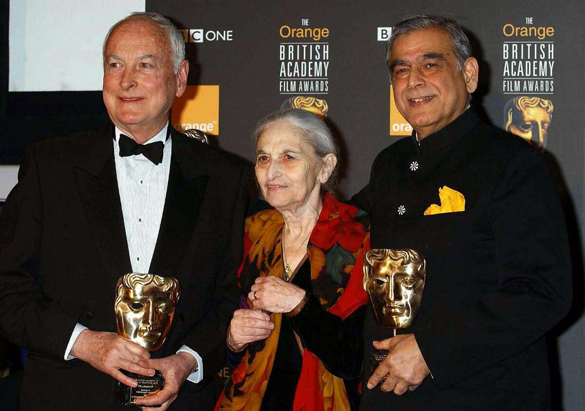 File photo dated Feb.24 2002, of from left :- James Ivory, Ruth Pravel Jhabvala and Ismail Merchant. Indian-born filmmaker Merchant, who with partner James Ivory became synonymous with classy costume drama, has died at the age of 68, his production company said Wednesday May, 25 2005. Merchant died in hospital Wednesday, surrounded by friends and family, a spokesman at Merchant-Ivory's London office said. Indian television news reported that Merchant had been unwell for some time and recently underwent surgery for abdominal ulcers. Bombay-born Merchant and Ivory, an American, made some 40 films together, including "A Room With a View," "The Remains of the Day," "Howards End" and "Heat and Dust." (AP Photo / William Conran, pa) ** UNITED KINGDOM OUT NO SALES **
