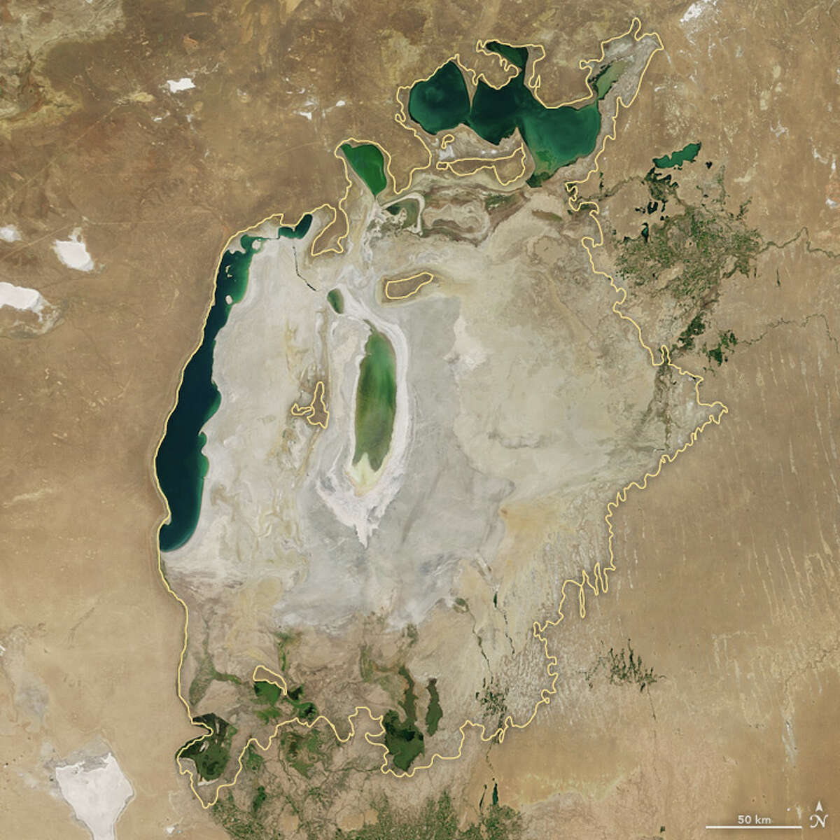 Nasa Satellite Images Show Vanishing Aral Sea In Central Asia