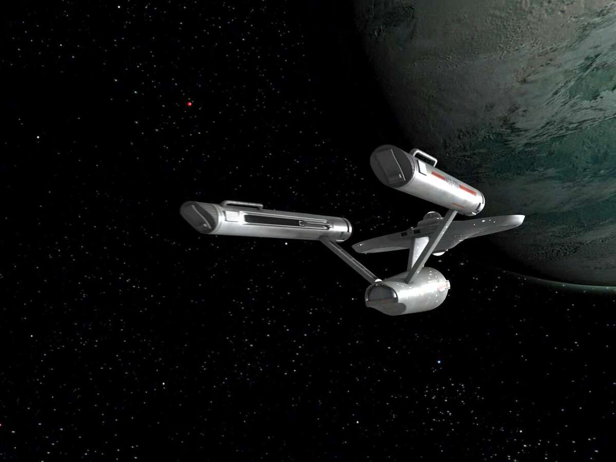 The USS Enterprise in the STAR TREK: The Original Series episode, "The Cage." This is the pilot episode completed early 1965, but not broadcast until October 4, 1988. Image is a screen grab. (Photo by CBS via Getty Images)