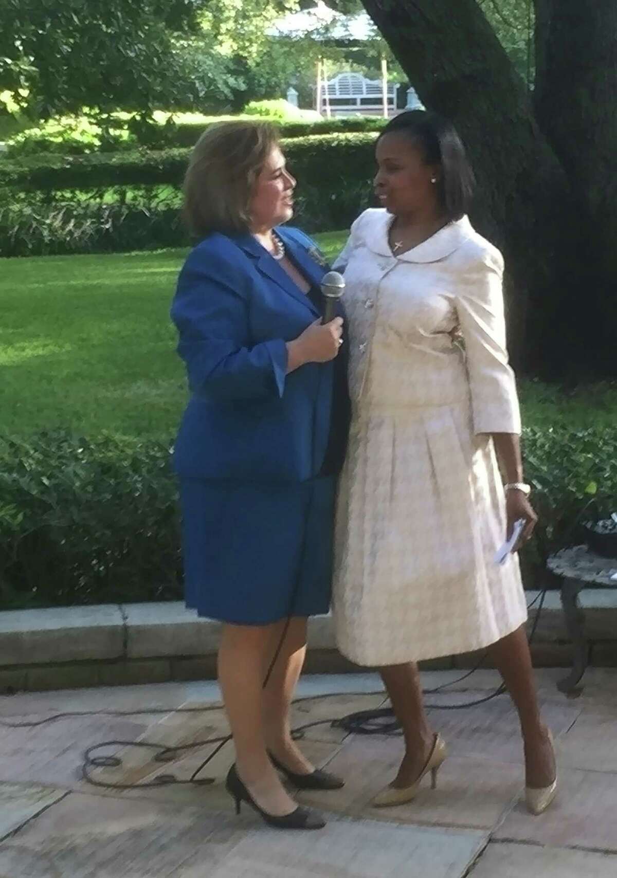 A photo from Mayor Ivy Taylor's Facebook page shows Ivy and her former political advesary Leticia Van de Putte at a fundraiser on September 7, 2014. The caption reads "I am both honored and grateful to receive your support, Leticia Van de Putte."