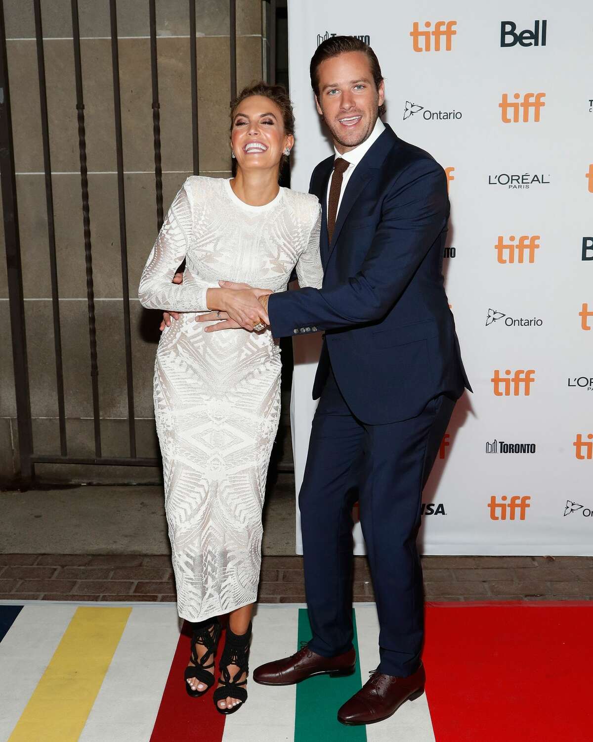 Hollywood couple and San Antonio residents, Elizabeth Chambers and Armie Hammer, who co-own Bird Bakery in Alamo Heights, were all impish smiles over her latest baby bump during the world premiere of 'Free Fire' during the 2016 Toronto International Film Festival at Ryerson Theatre on September 7, 2016 in Toronto, Canada. (Photo by Taylor Hill/FilmMagic)
