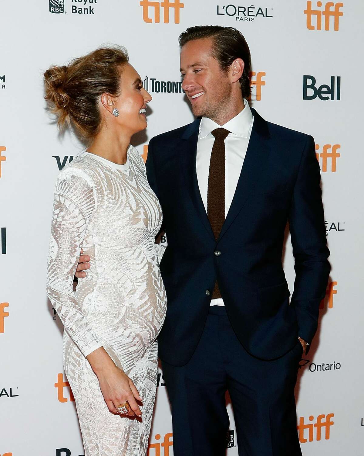 San Antonio's Elizabeth Chambers and Armie Hammer announce she's expecting her second child at the world premiere of his movie, 'Free Fire' during the 2016 Toronto International Film Festival at Ryerson Theatre on September 7, 2016 in Toronto, Canada. (Photo by Taylor Hill/FilmMagic)