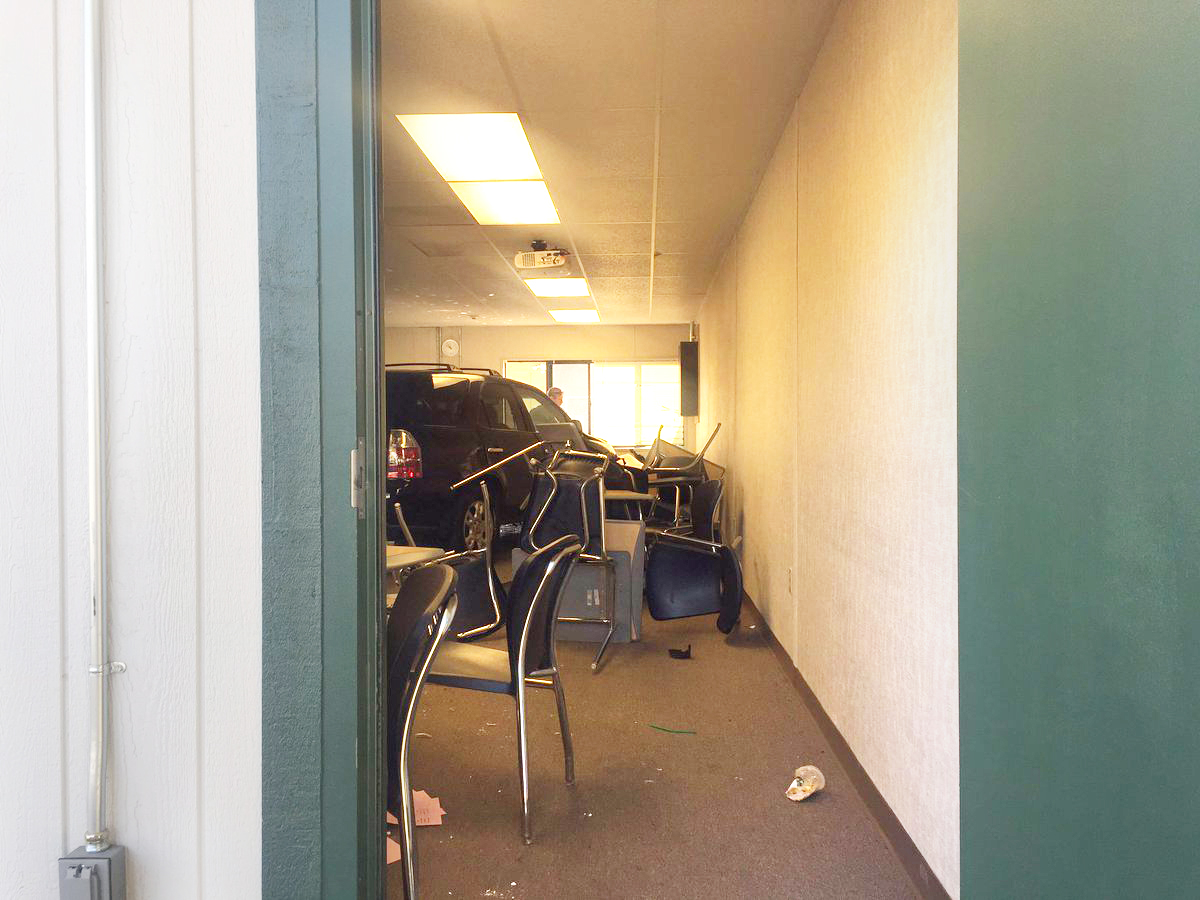 10 injured when SUV plows into college classroom in Fairfield