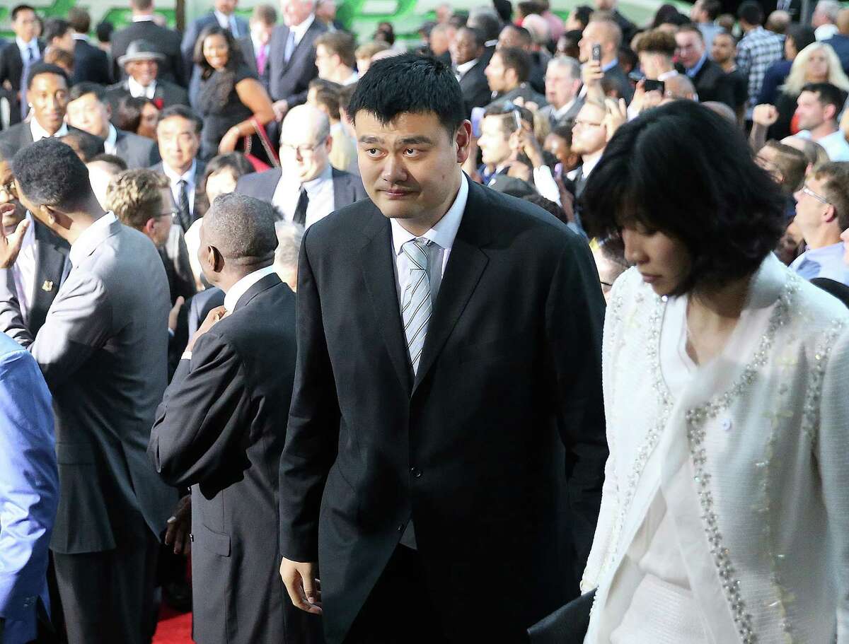 SPRINGFIELD, MA - SEPTEMBER 09: Yao Ming enters the building before the 2016 Basketball Hall of Fame Enshrinement Ceremony at Symphony Hall on September 9, 2016 in Springfield, Massachusetts.