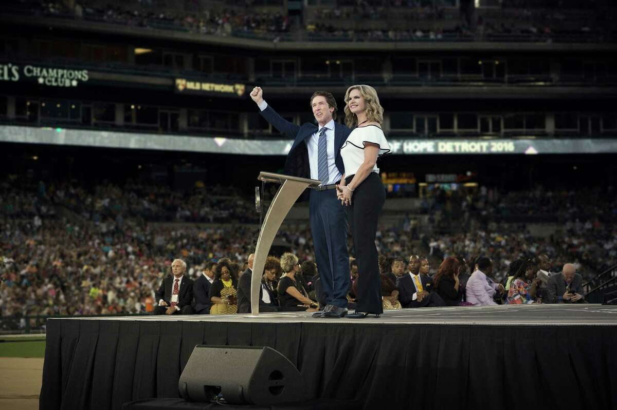 Joel and Victoria Osteen at Comerica Park in Detroit for "America's Night of Hope."