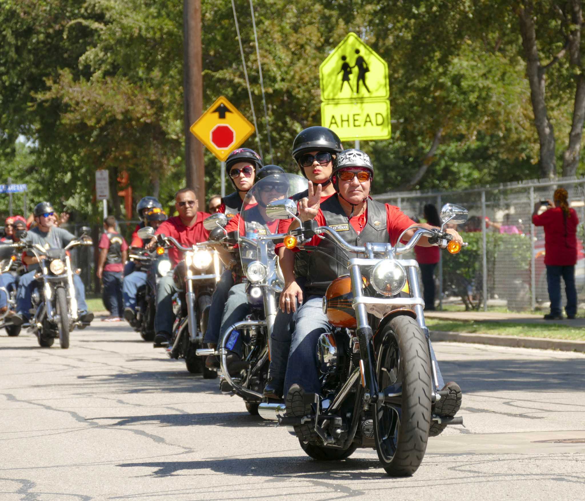 Bikers ride out to site of fatal crash during memorial service