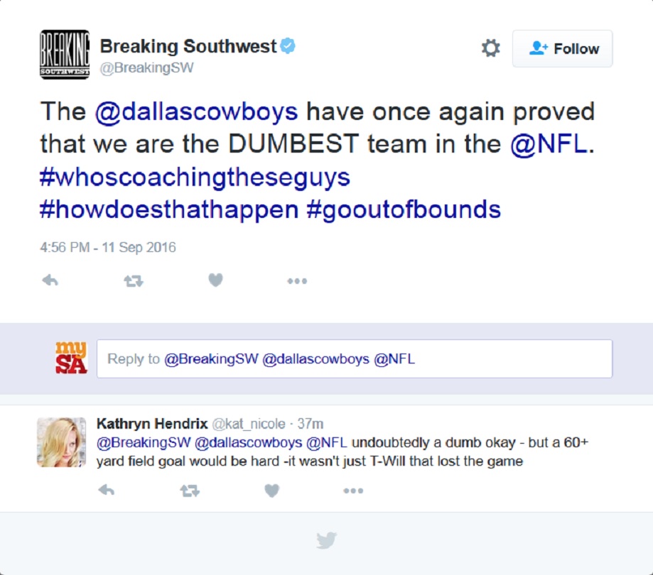 Angry Cowboys fans take to Twitter to vent frustration following Giant loss