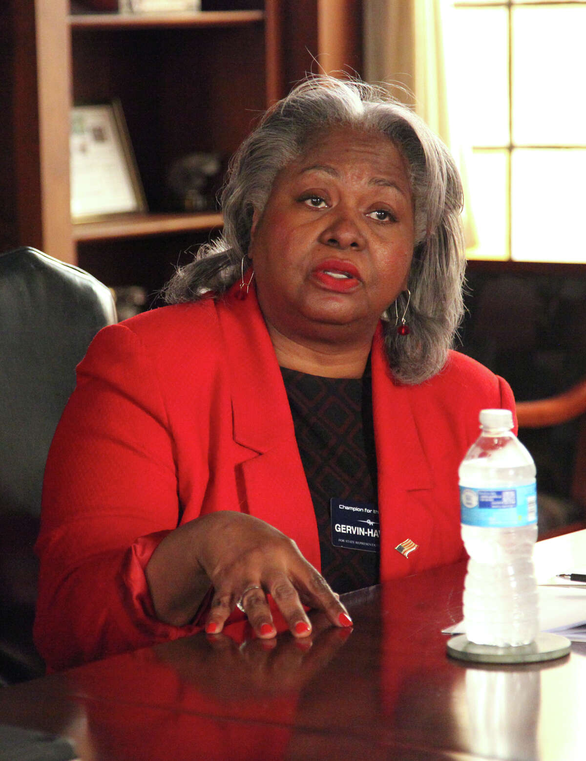Democratic Texas House District 120 candidate Barbara Hawkins-Gervin talks with the Express-News editorial board Thursday January 14, 2016.