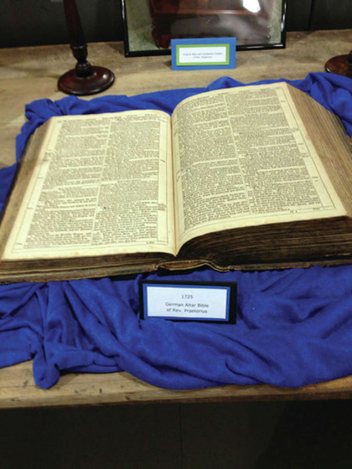 This German Bible was provided by Mary Otto, great granddaughter of Rev. C. Richard Praetorius. It dates back to 1725. (Submitted Photo)