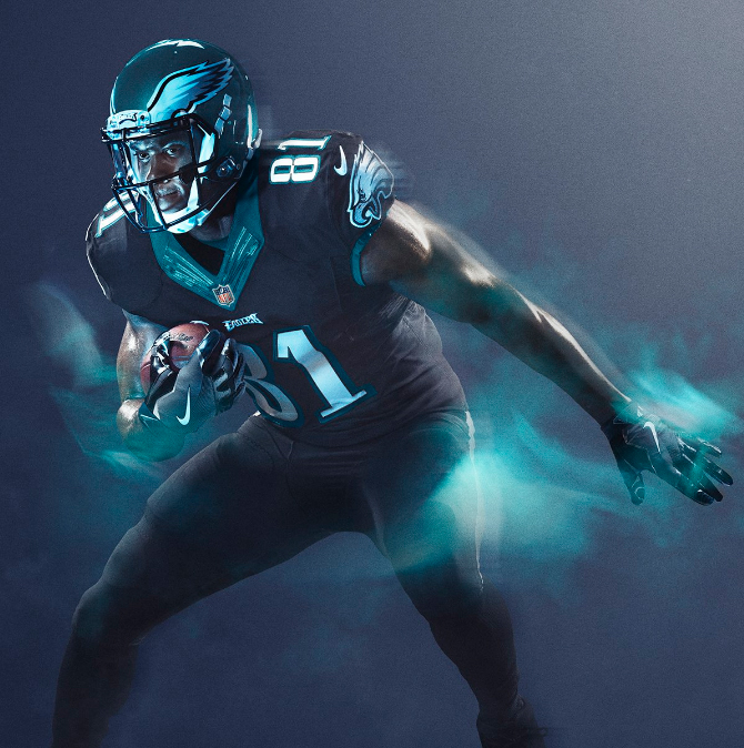 What NFL team's color rush uniforms look like