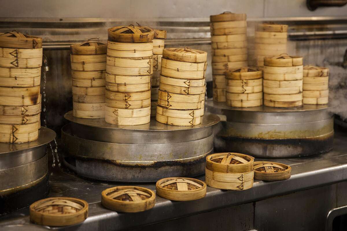 Dim sum steamers at Peony Seafood Restaurant in Oakland, California, USA 10 Sep 2016. (Peter DaSilva/Special to The Chronicle)