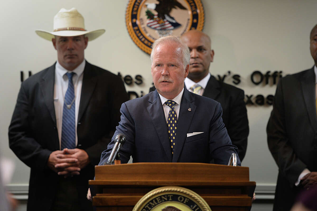 U.S. Attorney Malcolm Bales announced Friday the indictment of Shane Dwayne Hadnot in 2013 the death of Alfred Wright. Bales said Wright's death was accidental and not race based. Photo taken Friday, August 08, 2014 Guiseppe Barranco/@spotnewsshooter