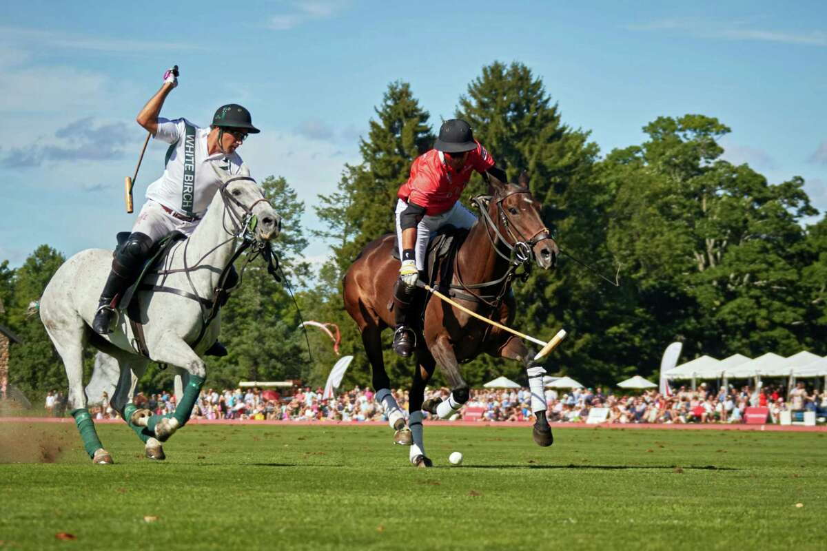 White Birch's Hilario Ulloa (left) squared off with Audi's Nic Roldan (right) during the championship match of the 2016 East Coast Open at the Greenwich Polo Club.