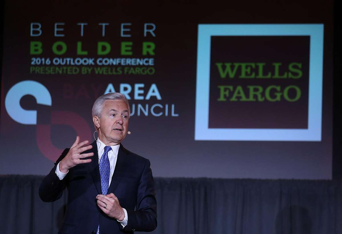 SAN FRANCISCO, CA - MAY 17: Wells Fargo CEO John Stumpf speaks at the Bay Area Council Outlook Conference on May 17, 2016 in San Francisco, California. In January, the investment research company Morningstar named as its 2015 CEO of the year Stumpf, who beat out two other nominees Jeff Bezos of Amazon and Jeff Immelt of General Electric. (Photo by Justin Sullivan/Getty Images)