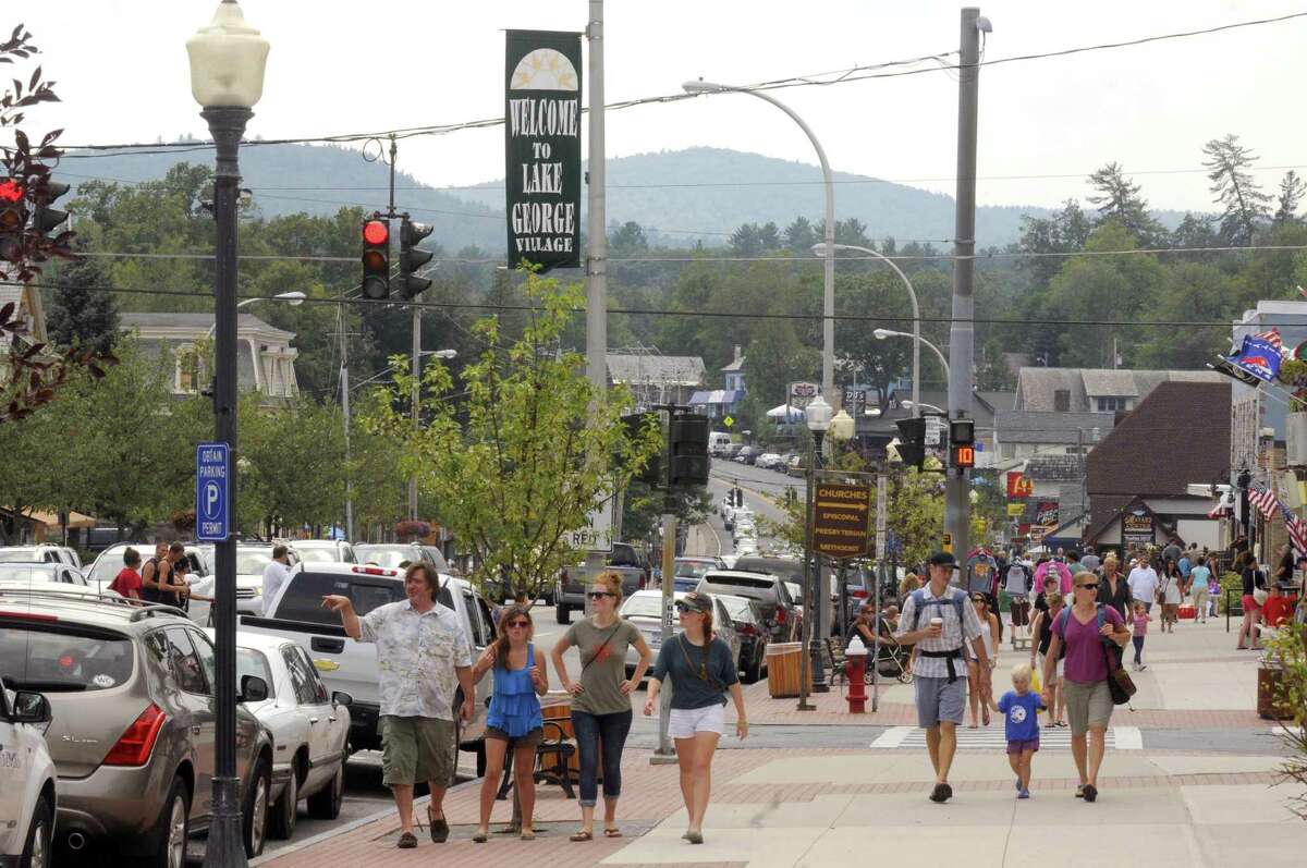 A bustling Canada Street in Lake George, NY Friday Aug. 17, 2012. (Michael P. Farrell/Times Union)