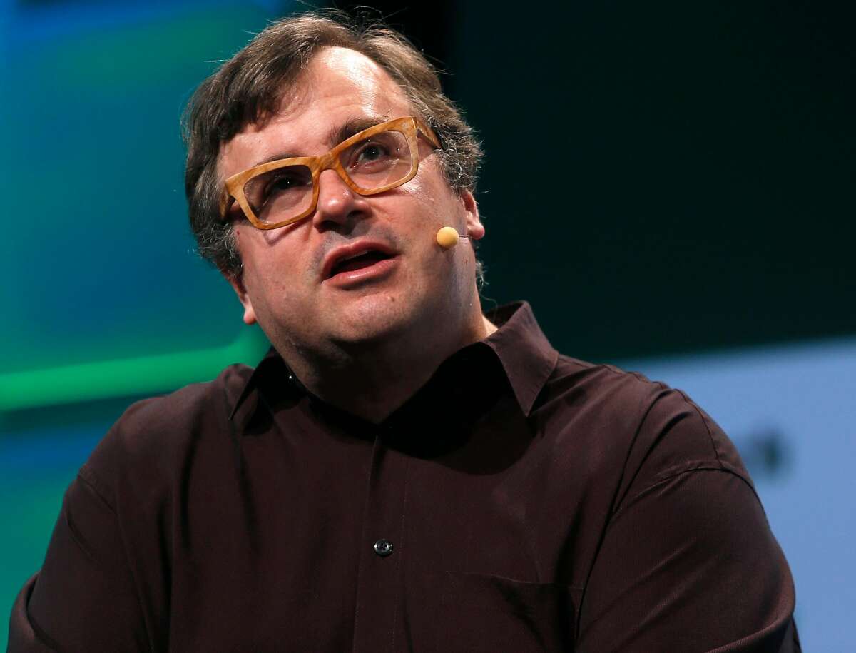 Tech executive Reid Hoffman speaks at the TechCrunch Disrupt conference in San Francisco, Calif. on Tuesday, Sept. 13, 2016.
