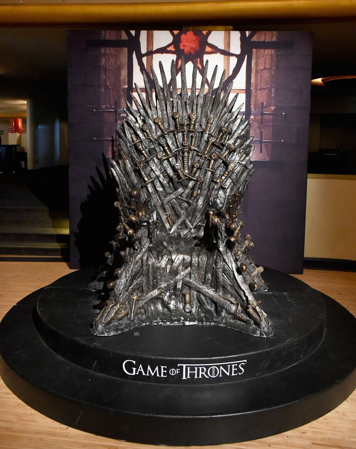 LOS ANGELES, CA - AUGUST 08: The Iron Throne on display during the announcement of the Game of ThronesÂ® Live Concert Experience featuring composer Ramin Djawadi at the Hollywood Palladium on August 8, 2016 in Los Angeles, California. (Photo by Kevin Winter/Getty Images for Live nation Entertainment )