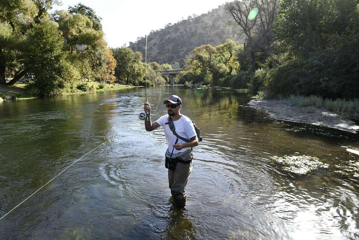 Phil White of Fishing Habit Outfitters in Sacramento, fly fishes on Putah Creek in Winters, CA Wednesday, September 14, 2016.