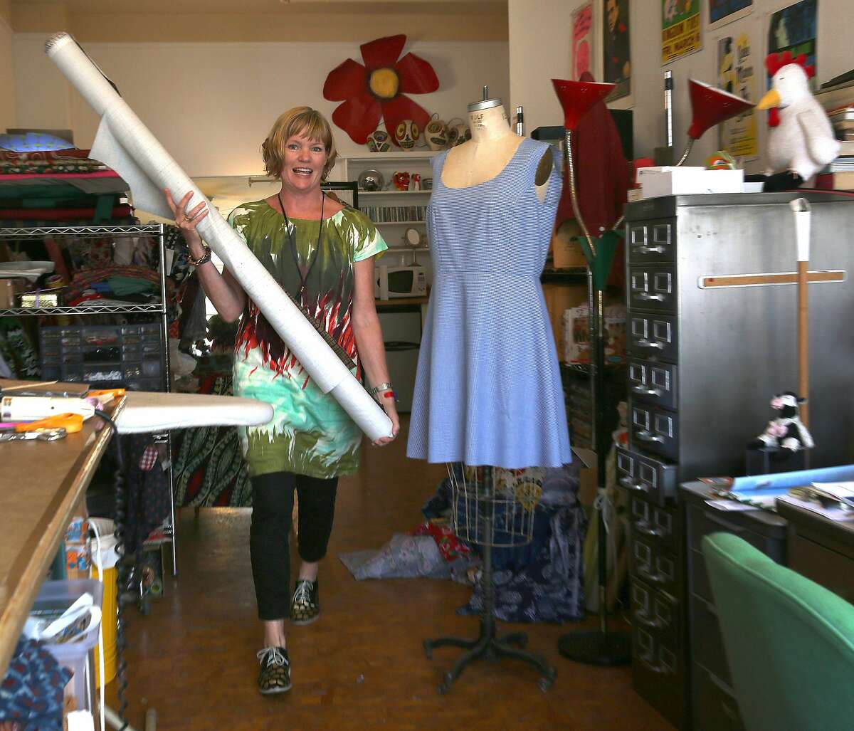 Clothing designer Dema Grim in her downtown studio on Tuesday, September 13, 2016, in San Francisco, Calif.