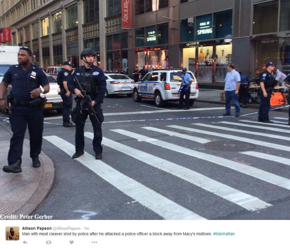 Police Man with meat cleaver attacks officer, gets shot